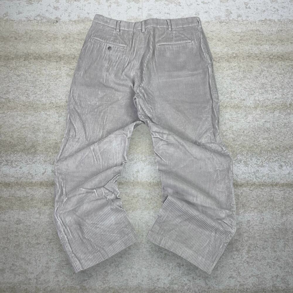 Vintage 90s Lands End Corduroy Pants 36x30 Baggy Wide Leg Fit Tan Cotton